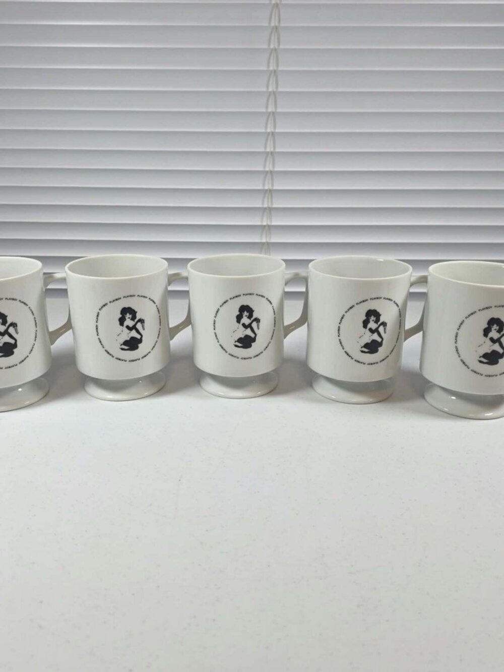 PLAYBOY KEY CLUB LEROY NEIMAN FEMLIN CHINA COFFEE TEA CUP MUGS (5) VINTAGE 1960